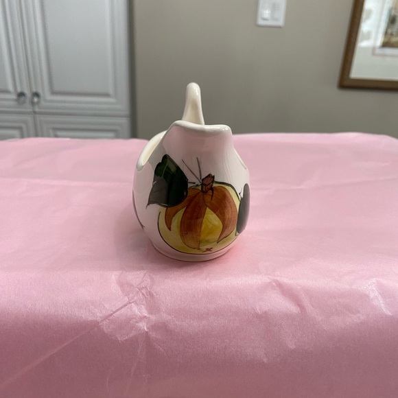 VTG HAND PAINTED TONI RAYMOND POTTERY SAUCE BOAT AND UNDER PLATE FRUIT MOTIF - Picture 6 of 10
